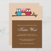 Invitation Baby shower Chic Owls (Devant / Derrière)