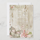 Invitation Baby shower chic papillon vintage Shabby (Dos)