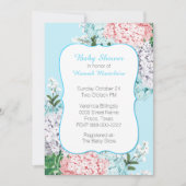 Invitation Baby shower Chic Pastel Hydrangeas (Devant)