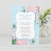 Invitation Baby shower Chic Pastel Hydrangeas (Debout devant)