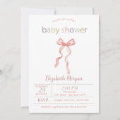 Invitation Baby shower Chic Rose Bow pointillé (Devant)