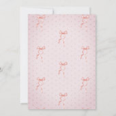 Invitation Baby shower Chic Rose Bow pointillé (Dos)