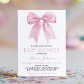 Invitation Baby shower Chic Rose Coquette Bow