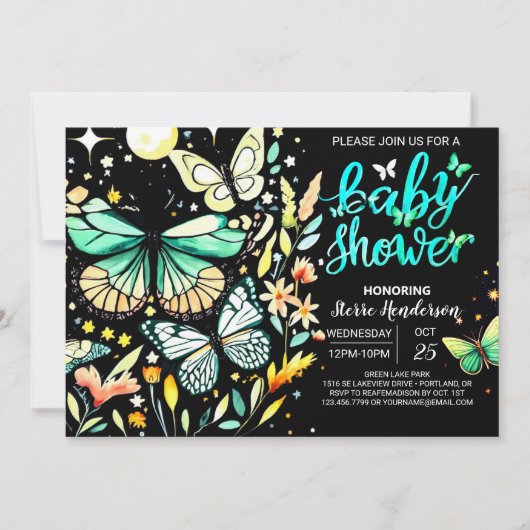 Invitation Baby shower Chic Sage Fbattage (Devant)
