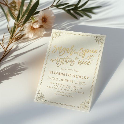 Invitation Baby shower Chic Sucre & Épices & Tout Nice