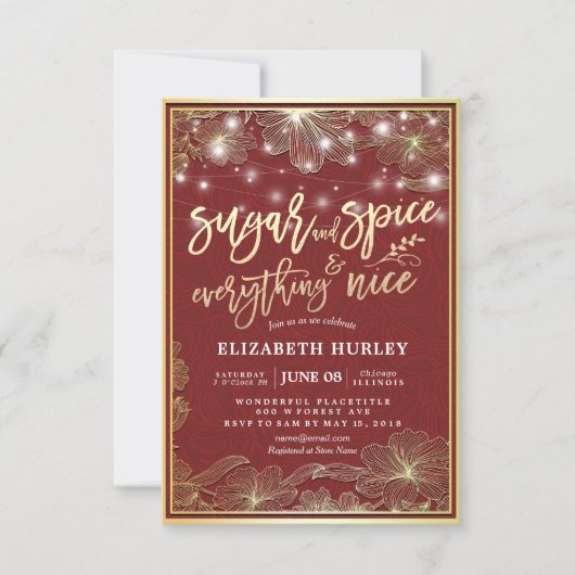 Invitation Baby shower Chic Sucre & Épices & Tout Nice (Devant)