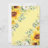 Invitation Baby shower Chic Sunflower Woodland Forest Animaux (Dos)