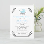 Invitation Baby shower Chic Vintage Style Couple (Debout devant)