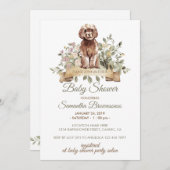 Invitation Baby shower Chien Chien Chien Cavapoo (Devant / Derrière)