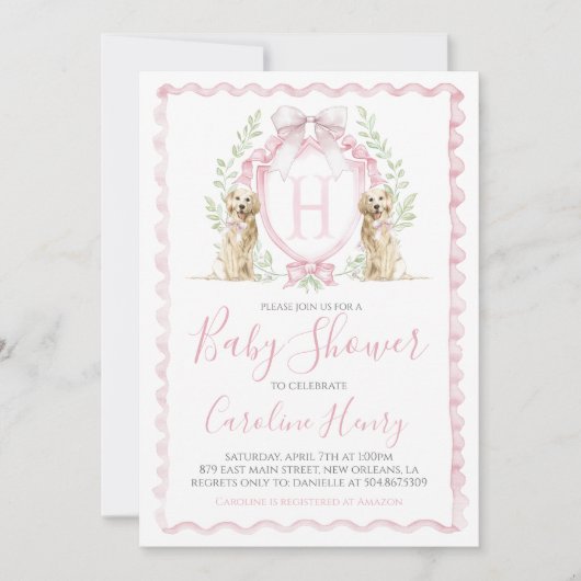 Invitation Baby shower Chien Chien Chien Chien Chien Chien Ch (Devant)