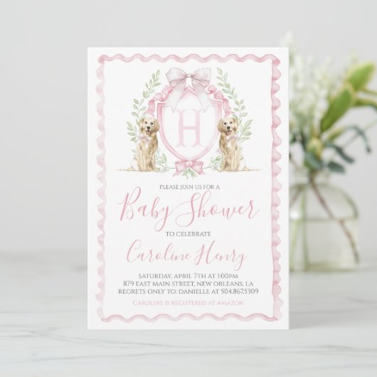 Invitation Baby shower Chien Chien Chien Chien Chien Chien Ch (Debout devant)