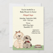 Invitation Baby shower Chien Chien Chien Chien Chien Puppy In (Devant)