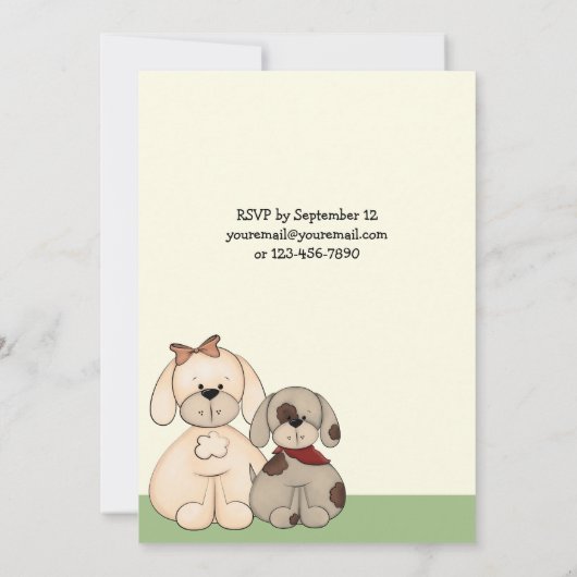 Invitation Baby shower Chien Chien Chien Chien Chien Puppy In (Dos)