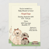 Invitation Baby shower Chien Chien Chien Chien Chien Puppy In (Devant / Derrière)
