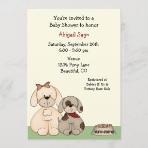 Invitation Baby shower Chien Chien Chien Chien Chien Puppy In