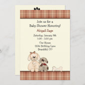 Invitation Baby shower Chien Chien Chien Chien Chien Puppy In (Devant / Derrière)