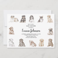 Invitation Baby shower Chien Chien Puppy