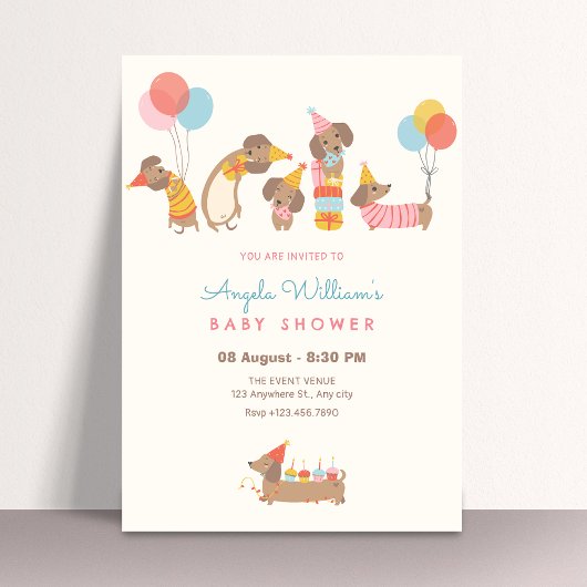 Invitation Baby shower chien mignon