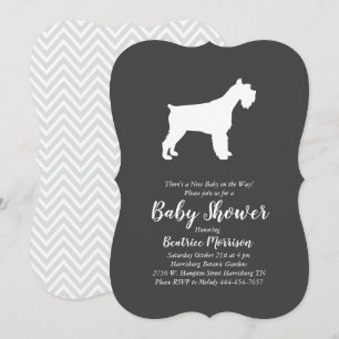Invitation Baby shower Chien Schnauzer Miniature Neutre Genre
