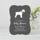Invitation Baby shower Chien Schnauzer Miniature Neutre Genre (Debout devant)