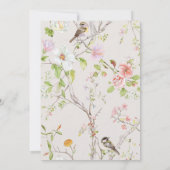 Invitation Baby shower chinois rose floral (Dos)