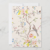 Invitation Baby shower chinois rose floral (Dos)