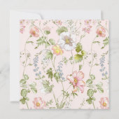 Invitation Baby shower chinois rose floral (Dos)