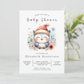 Invitation Baby shower Chouette modifiable classique (Debout devant)