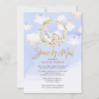 Baby shower Ciel bleu lapin en bois mou par la pos