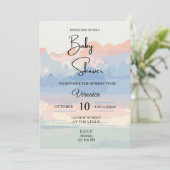 Invitation Baby shower Ciel Pastel (Debout devant)