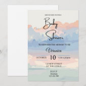 Invitation Baby shower Ciel Pastel (Devant / Derrière)