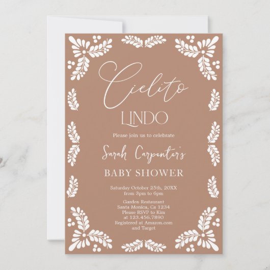 Invitation Baby shower Cielito Lindo (Devant)