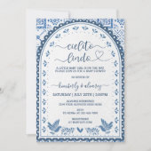 Invitation Baby shower Cielito Lindo Blanc & Bleu (Devant)