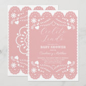 Invitation Baby shower Cielito Lindo Rose (Devant / Derrière)