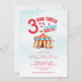 Invitation Baby shower Circus Big Top Triplets (Devant)