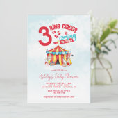 Invitation Baby shower Circus Big Top Triplets (Debout devant)