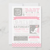 Invitation baby shower - Circus Elephant & Chevron (Devant)