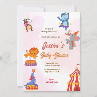Invitation Baby shower cirque