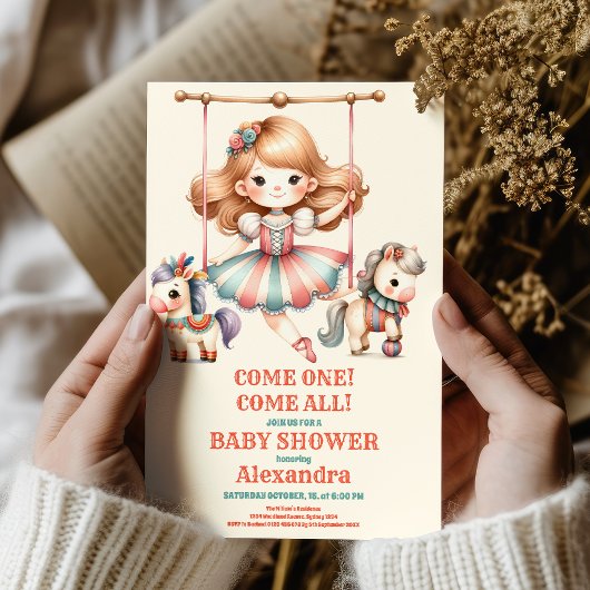 Invitation Baby shower cirque