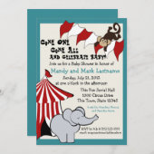 Invitation Baby shower cirque (Devant / Derrière)