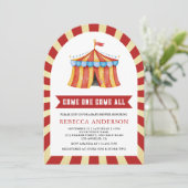 Invitation Baby Shower Cirque Bébé Vintage Carnaval (Debout devant)