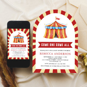 Invitation Baby Shower Cirque Bébé Vintage Carnaval