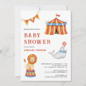 Invitation Baby Shower Cirque Carnaval Mignon (Devant)