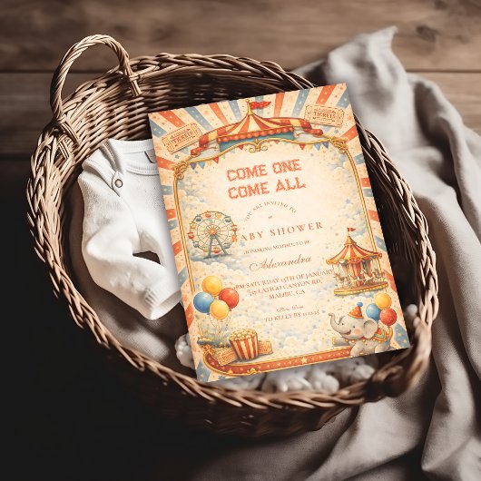 Invitation Baby Shower Cirque Conte de Fées