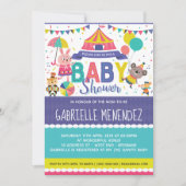 Invitation Baby shower Cirque neutre pour les femm (Devant)