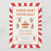 Invitation Baby Shower Cirque Vintage (Devant)