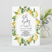 Invitation Baby shower citron (Debout devant)