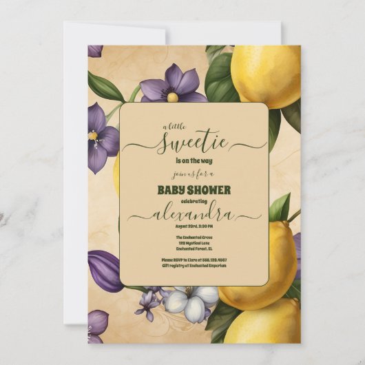Invitation Baby shower citron (Devant)