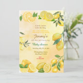Invitation Baby shower citron (Debout devant)