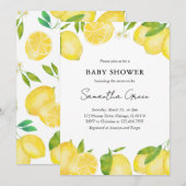 Invitation Baby shower citron (Devant / Derrière)